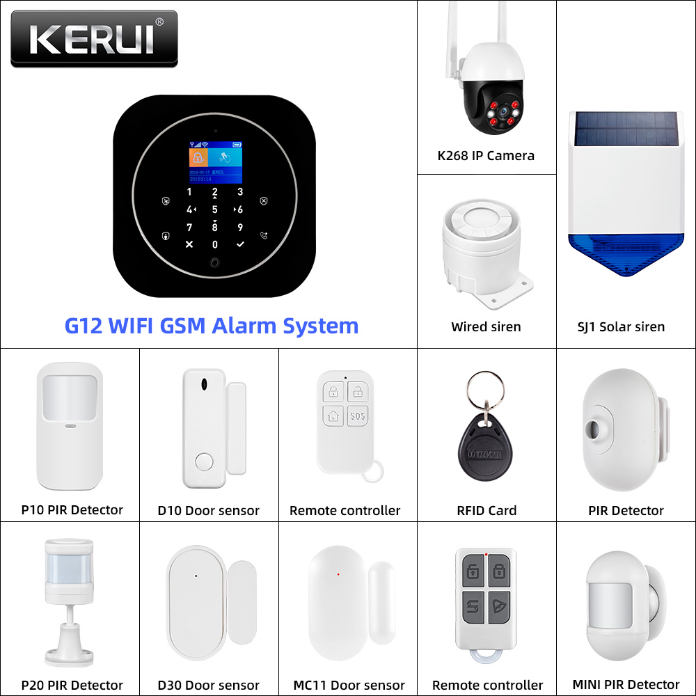 Home Automation System Diy - KERUI G12 2G Wifi Draadloos Alarmsysteem