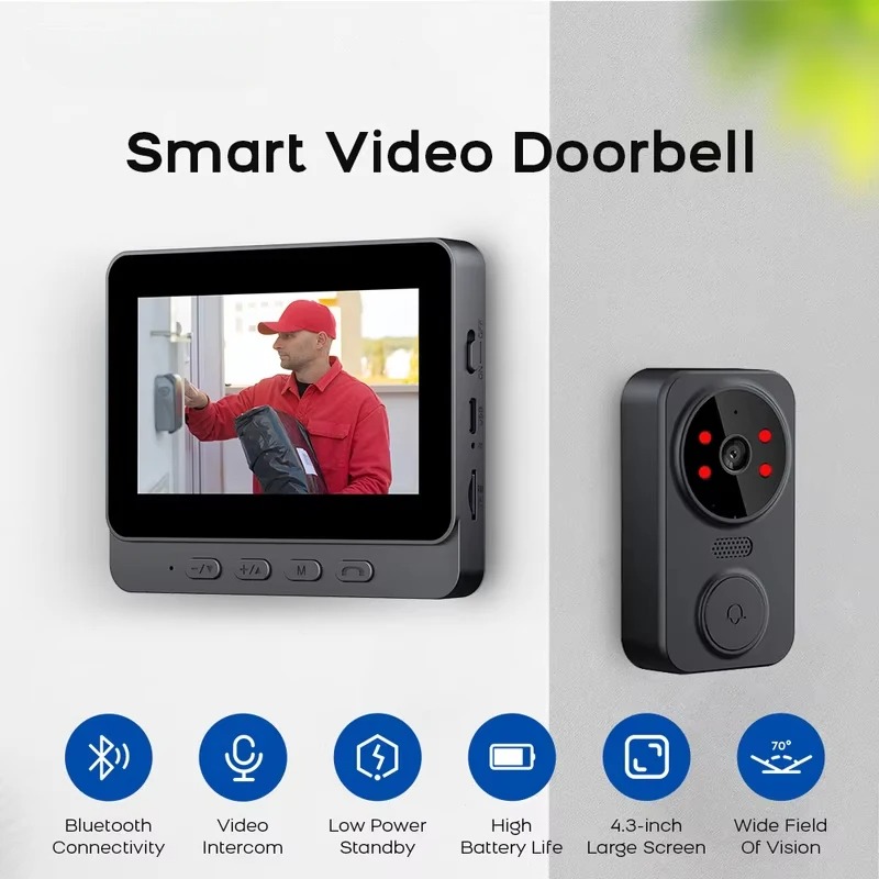 Smart Doorbell Wired - M8 Smart Visual Deurbel WiFi Tweeweg-intercom