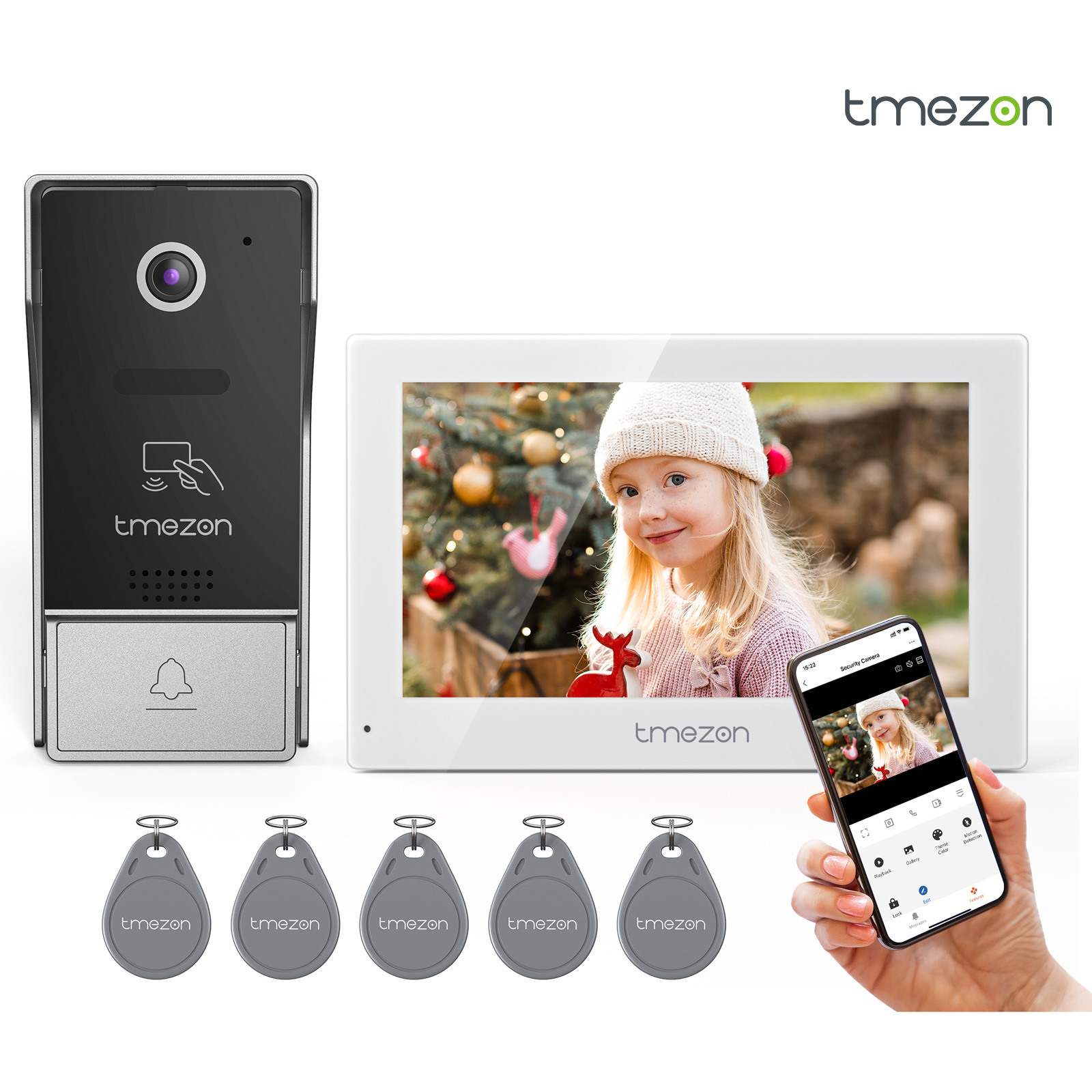 Smart Doorbell Wired - 7 Inch Tuya 1080P draadloze Wifi