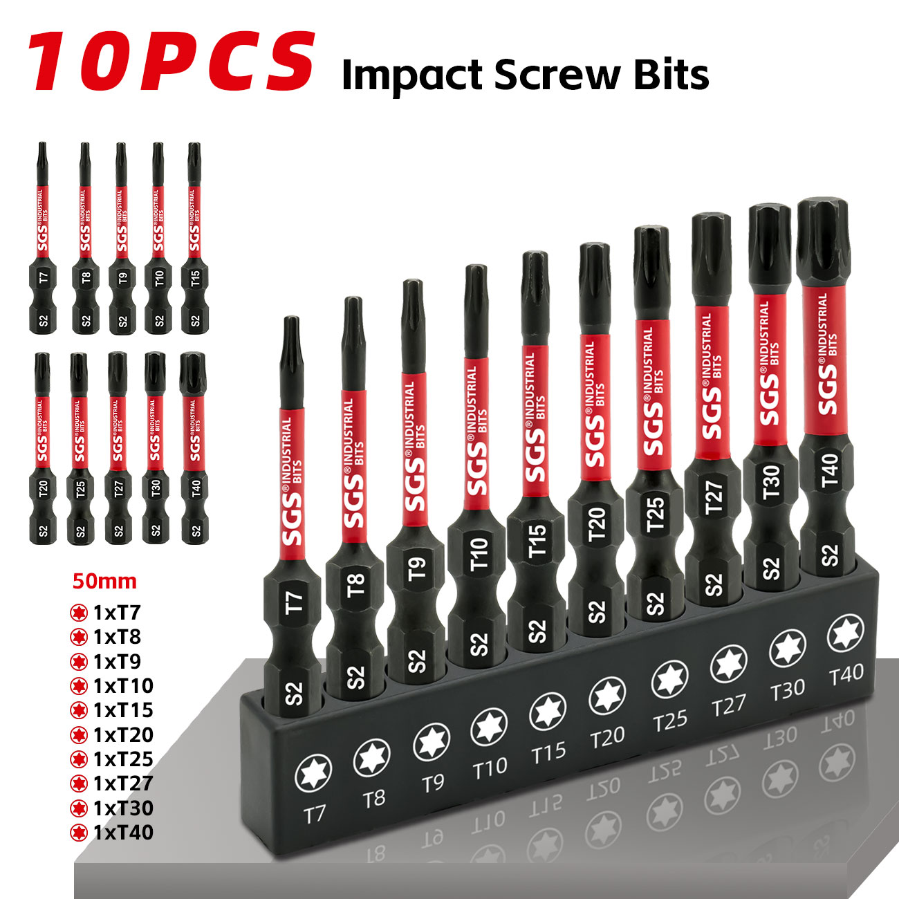 Home Automation System Diy - 10-delige magnetische stervormige bitset, model: T7/8/9/10/15/20/27/25/30/40,
